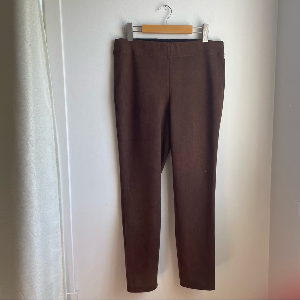 Brown Pants Suede-like Straight Leg size L Minimalist